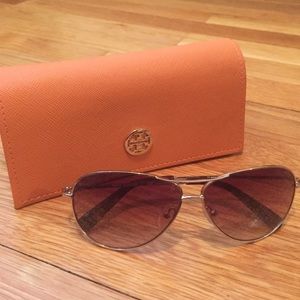 Tory Burch Gold Aviator Sunglasses