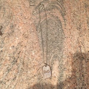 Dolce & Gabbana dog tag necklace with sworowski