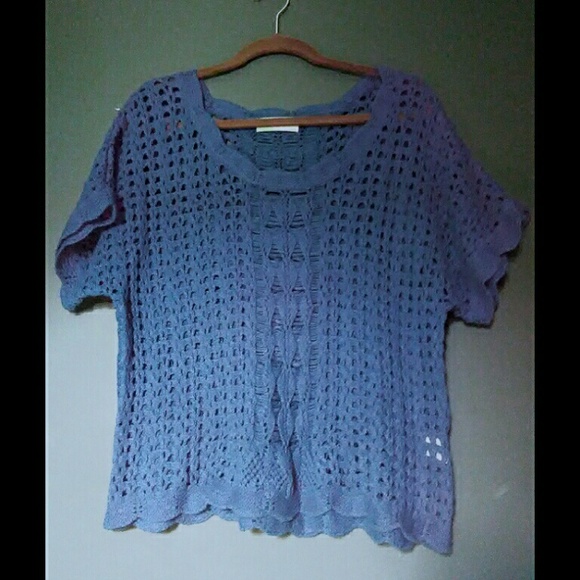 Inked & Faded open weave top