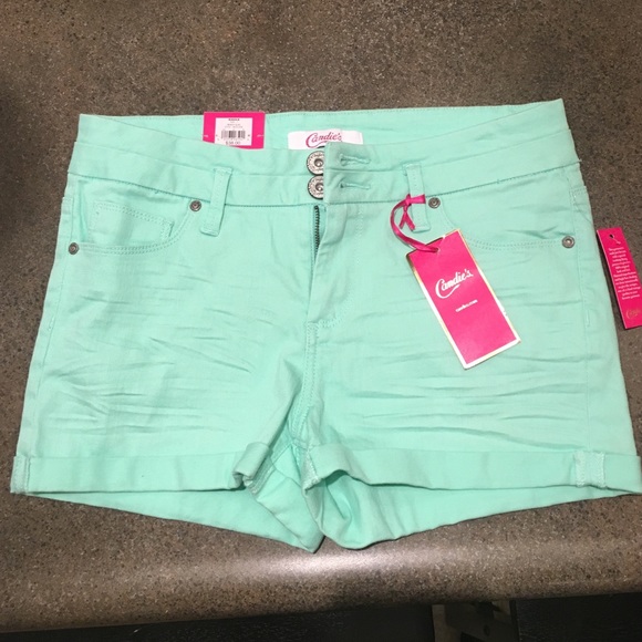 Mint green high waist shorts