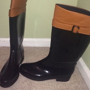 Brand new leather rain boots