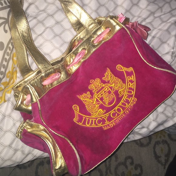 Medium Pink Velour Juicy Couture Purse
