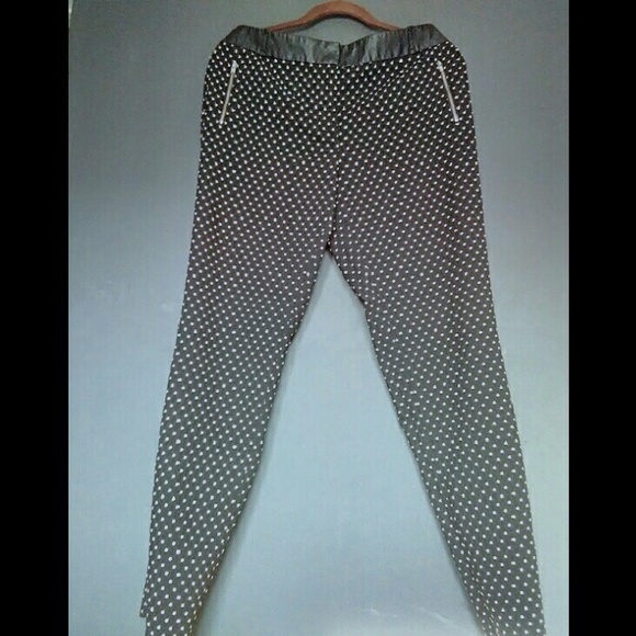 I Heart Ronson black and white polka dot pants