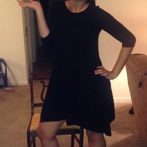 A solid black dress.