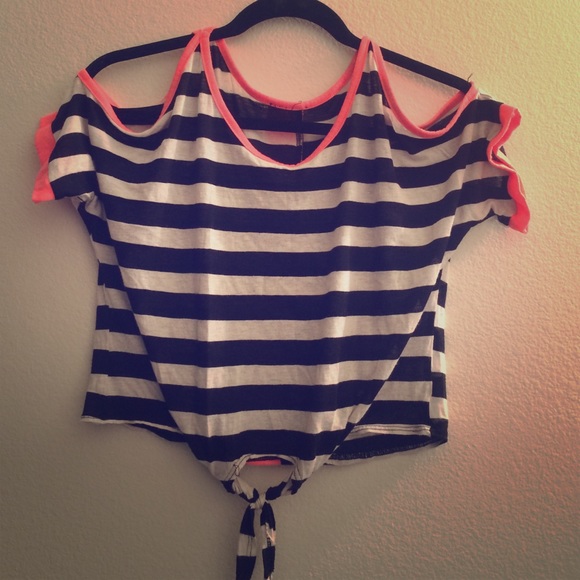 Black and White Striped Blouse