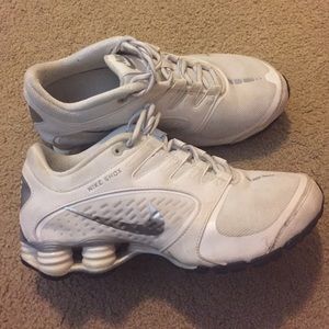 White nike shocks