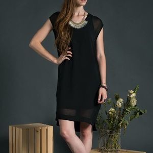 Double layer drapy georgette knit dress