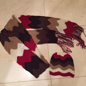 Crocheted scarf and beanie