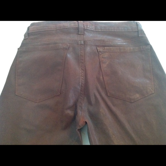 J brand polished brown boot cut denim jeans