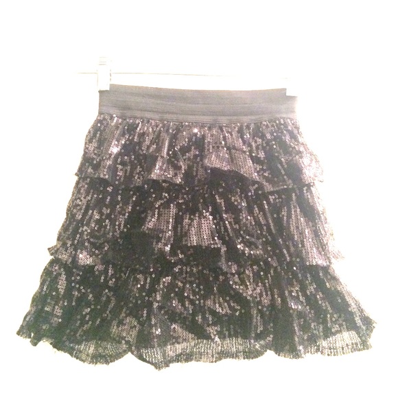 Black Sequence Skirt