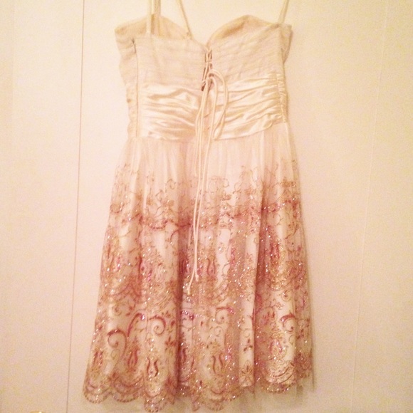 Gorgeous Satin Formal Glitter Party Prom Dress - Picture 2 of 4