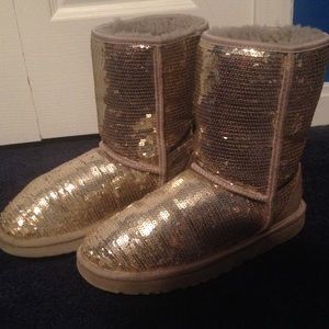Gold sequin uggs