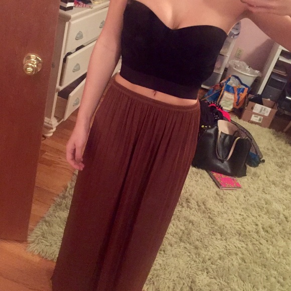 Velvet bustier crop top