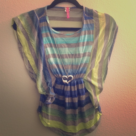 Striped Blouse With Necklace