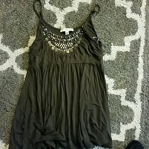 Long brown tank top