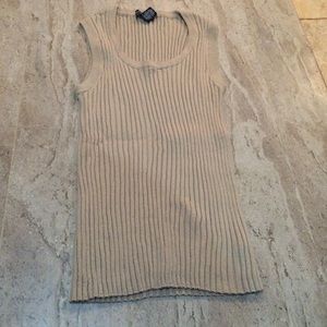 Cream no sleeve top