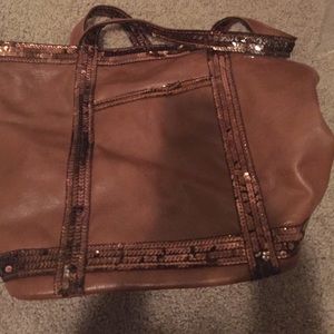Brown sequin purse