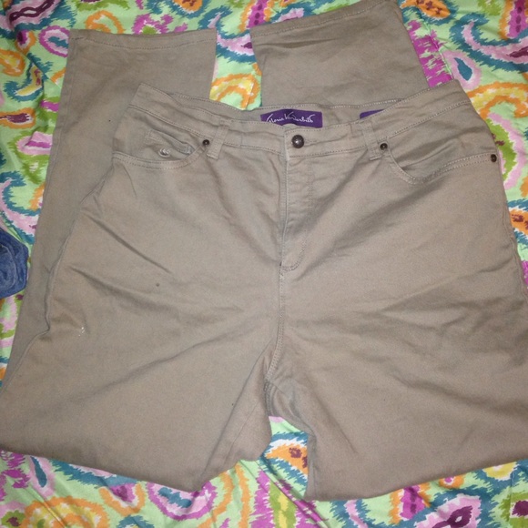 Khaki straight leg jeans