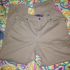 Khaki straight leg jeans