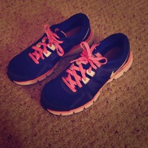 Blue and Pink Nike Tennis Shoes