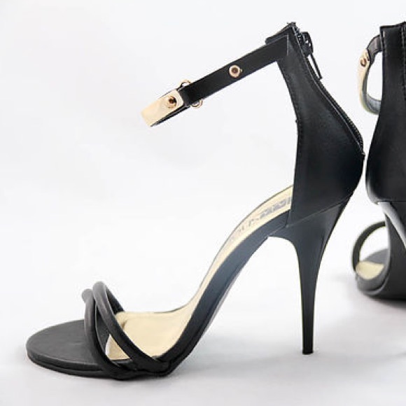 ShuShop Black 4" High Heel Sandals - Picture 2 of 3