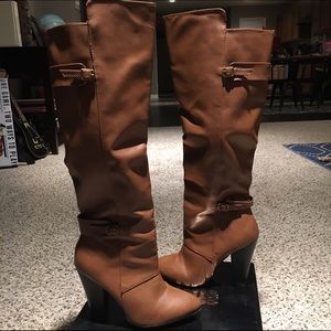 Cognac Knee High Boots