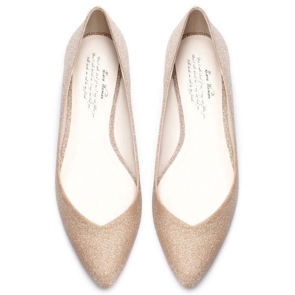 Zara Woman Sparkly Ballet Flats