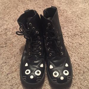 Cat faced combat boots