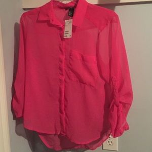 Pink sheer blouse