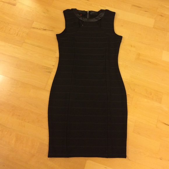 New guess dress black small faux leather