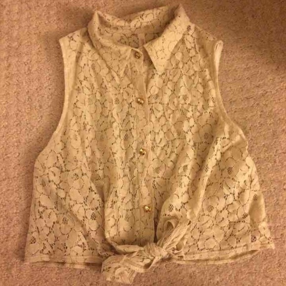 Front tie floral lace top - Picture 1 of 1