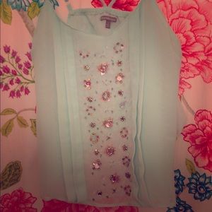 Sparkly turquoise top