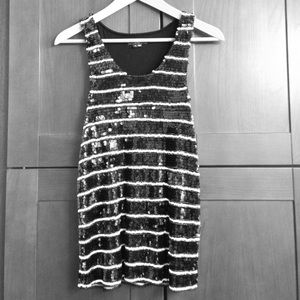 Gryphon Navy and White Sequin Tank