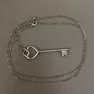 Silver key necklace