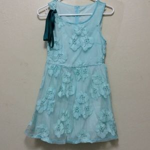 Baby blue bow floral dress