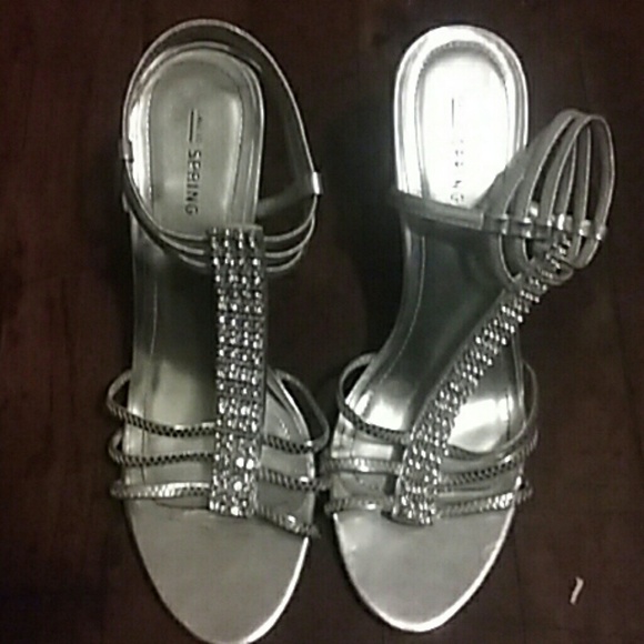 Silver heels only worn once for a wedding