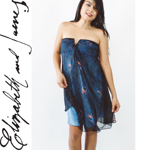 ELIZABETH & JAMES Silk Peacock Dress LAUREN CONRAD - Picture 2 of 4
