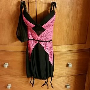 Black & Pink Lace lingerie