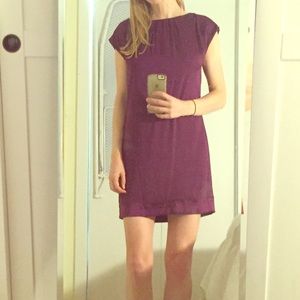 Alice + Olivia plum silk shift dress