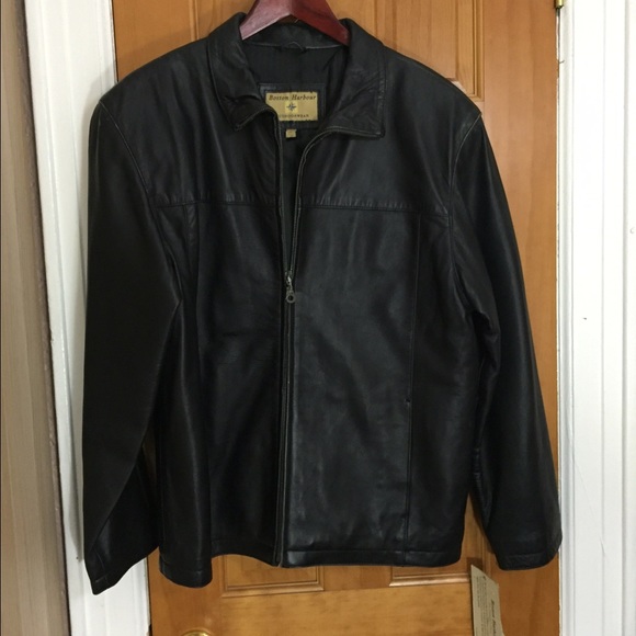 boston harbour men's leather jacket