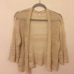 Off-white crocheted cardigan (Xhilaration)