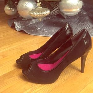 Black open toed heels