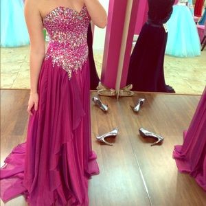 Pink/ Purple long prom dress.