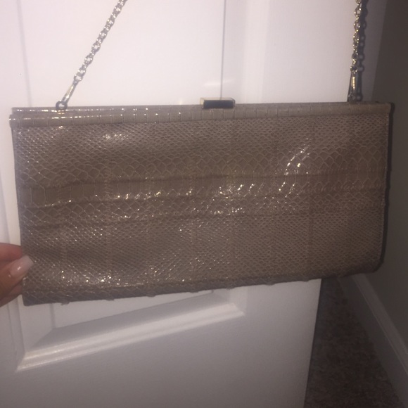 Aldo snakeskin clutch in gray