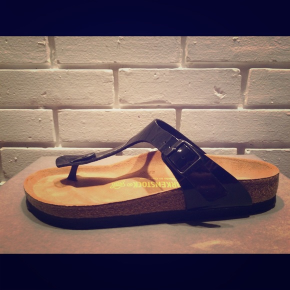 Birkenstock "Gizeh" Black Patent Sandal