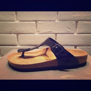 Birkenstock "Gizeh" Black Patent Sandal