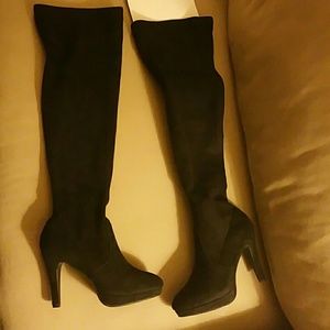 New Sexy over the knee black stretch boots