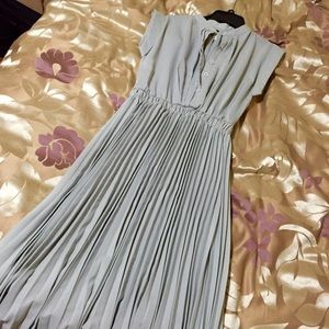 🎉 Elegant Blue Dress w/ Pleated Skirt