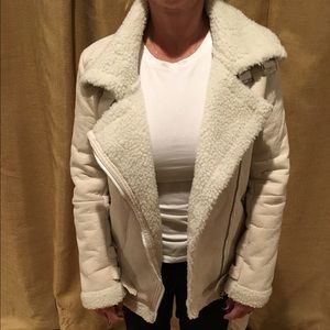Cream faux shearling coat