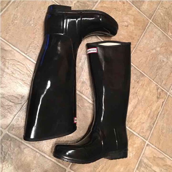 Black Glossy Hunter Boots